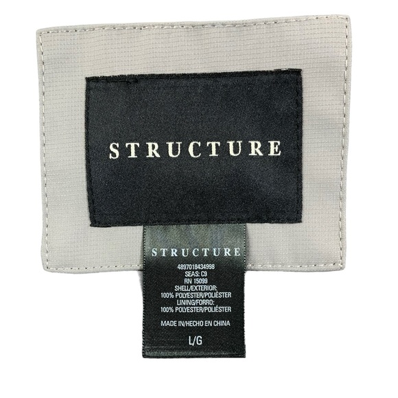 STRUCTURE Grey Jacket Zip Up Jacket Size Large N20 - Picture 9 of 10